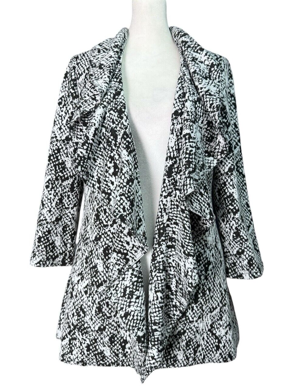 Calvin Klein Womens Animal Print Open Front Blazer Waterfall Jacket Career Sz 2